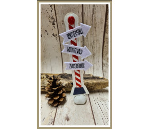 Stickserie ITH - Wichtel Wegweiser Nordpol